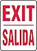 Accuform SBMEXT906VP Plastic Spanish Bilingual Sign,"EXIT/Salida", 14" Length x 10" Width x 0.055" Thickness, Red on White