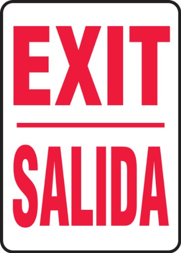 Panneau EXIT Salida en aluminium pour balisage de secours bilingue