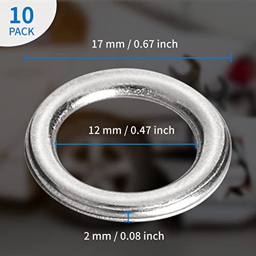 Image of M12 Transmission Drain Plug Gasket Fits for Toyota 4Runner Lexus GX460, IS250, IS300, IS350, SC300, SC400, Replacement for the Part# 35178-30010, 10 Pack