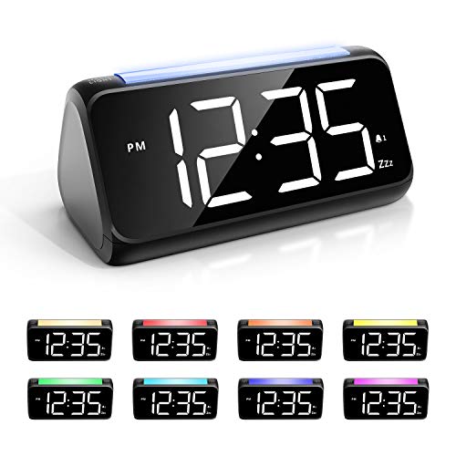 Alarm Clock for Bedrooms with Night Light, Simple Large LED Display Big Number Digital Alarm Clock with 7 Color Night Light, Dual Alarm, Dimmer, USB Charger, Bedside Clock for Kids, Adults and Seniors Alarm Clock for Bedrooms with Night Light, Simple Large LED Display Big Number Digital Alarm Clock with 7 Color Night Light, Dual Alarm, Dimmer, USB Charger, Bedside Clock for Kids, Adults and Seniors