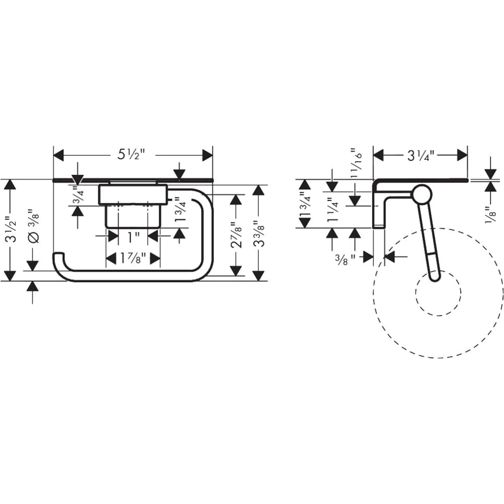 hansgrohe AddStoris S - portarrollos de Papel higiénico con repisa, portarollos para Montaje en Pared, fijación Oculta, Accesorios de baño, Negro Mate, 41789670