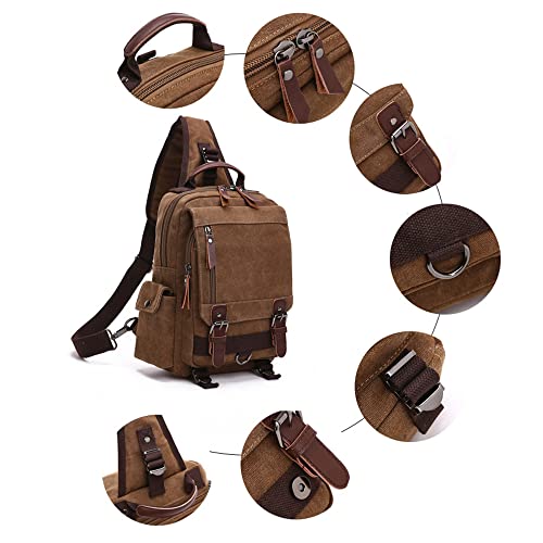 Backpack outdoor travel for men and women single and double shoulder backpack coffee Single shoulder 33 * 29 * 11cm2