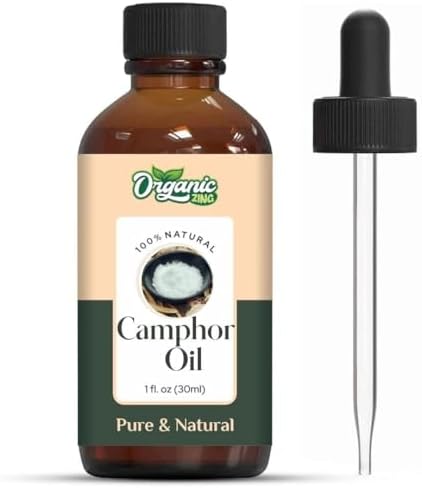 Organic Zing Camphor (Cinnamomum camphora) Oil | Pure & Natural Essential Oil for Skincare, Aroma & Diffuser – 30ml/1.01fl oz