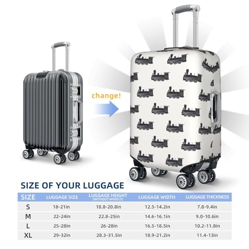 VOSERY Luggage Cover Protector Suitcase Cover - funny Train Pattern High Elasticity Suitcase Covers Protector for Luggage (No Luggage)2