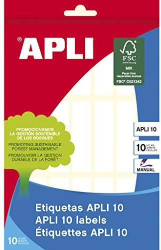 APLI 1638 - Etiquetas blancas, 10 hojas, 13 x 50 mm