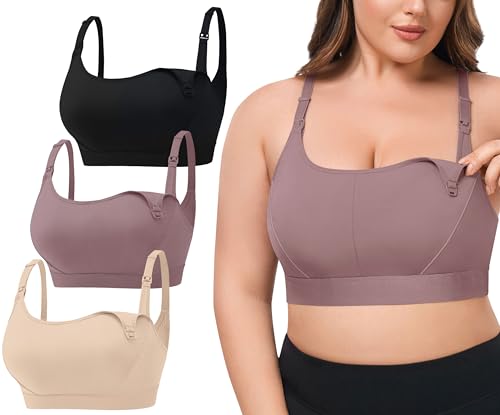 Image of VIMMYTHS Women Maternity Pregnancy Nursing Bras for Breastfeeding - 3Pack(S-4XL) - Adjustable Comfortable Bralette