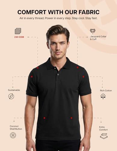 Image of Scott International Cotton Polo T Shirt | Collar Tshirts | Half Sleeves Plain T Shirt | T-Shirt |Tshirt for Men Stylish | Men's Tshirt