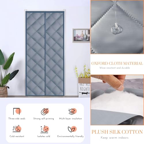 Rideau magnétique isolant thermique de porte protection froid 110x240