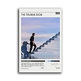 Jecukn The Truman Show Movie Poster Jim Carrey Classic Movie Poster Canvas Wall Art Aesthetic Decor For Living Room Bedroom Artwork Decoration 12'' X 18'' Unframed