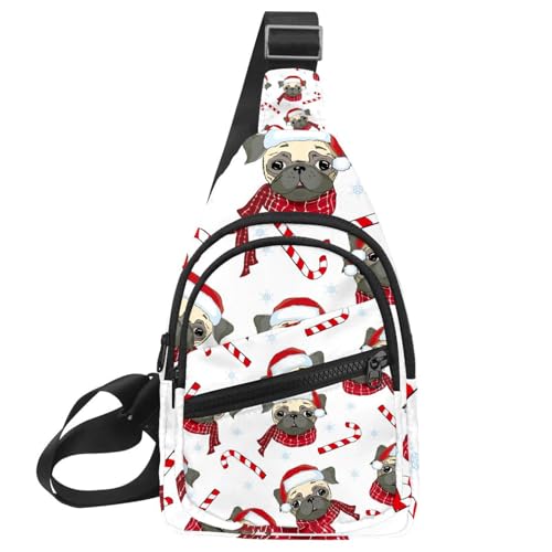 Riñonera cruzada navideña de animales para paseos festivos cómodos con diseño unisex multicolor