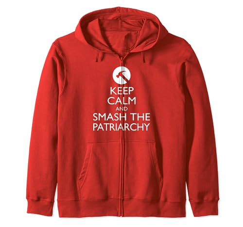 Keep Calm and Smash the Patriarchy Feminist Power Design Zip Hoodie