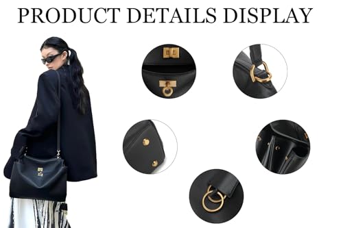 Genuine Leather Women's Shoulder Bag,Fashion Travel Bag, Retro Large Crossbody Travel Work Bag Purse3