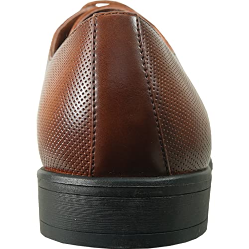 Bravo! Men Dress Shoe King-7 Classic Lace Up Oxford With Leather Sock Medium And Wide Width Cognac Men Size 10.5W #TOP7