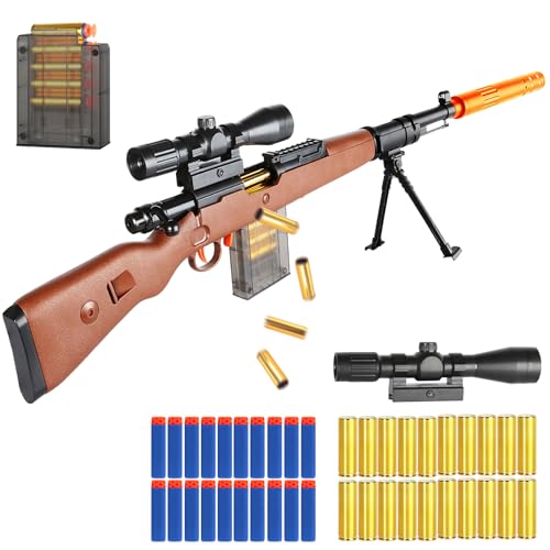 Toy Sniper Rifle Gun with Shell Ejecting Mechanism, Spring-Powered Pump Action, Realistic Design for...