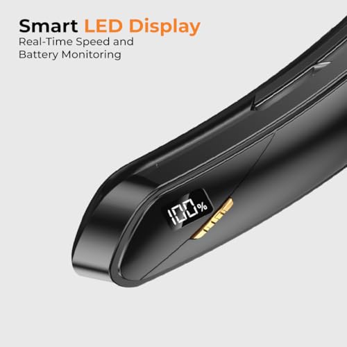 Image of JUST CORSECA Neck Fan | Rechargeable | LED Display | Adjustable Speed | Hands-Free Wearable Cooler for Travel, Outdoor & Summer Use (Black)