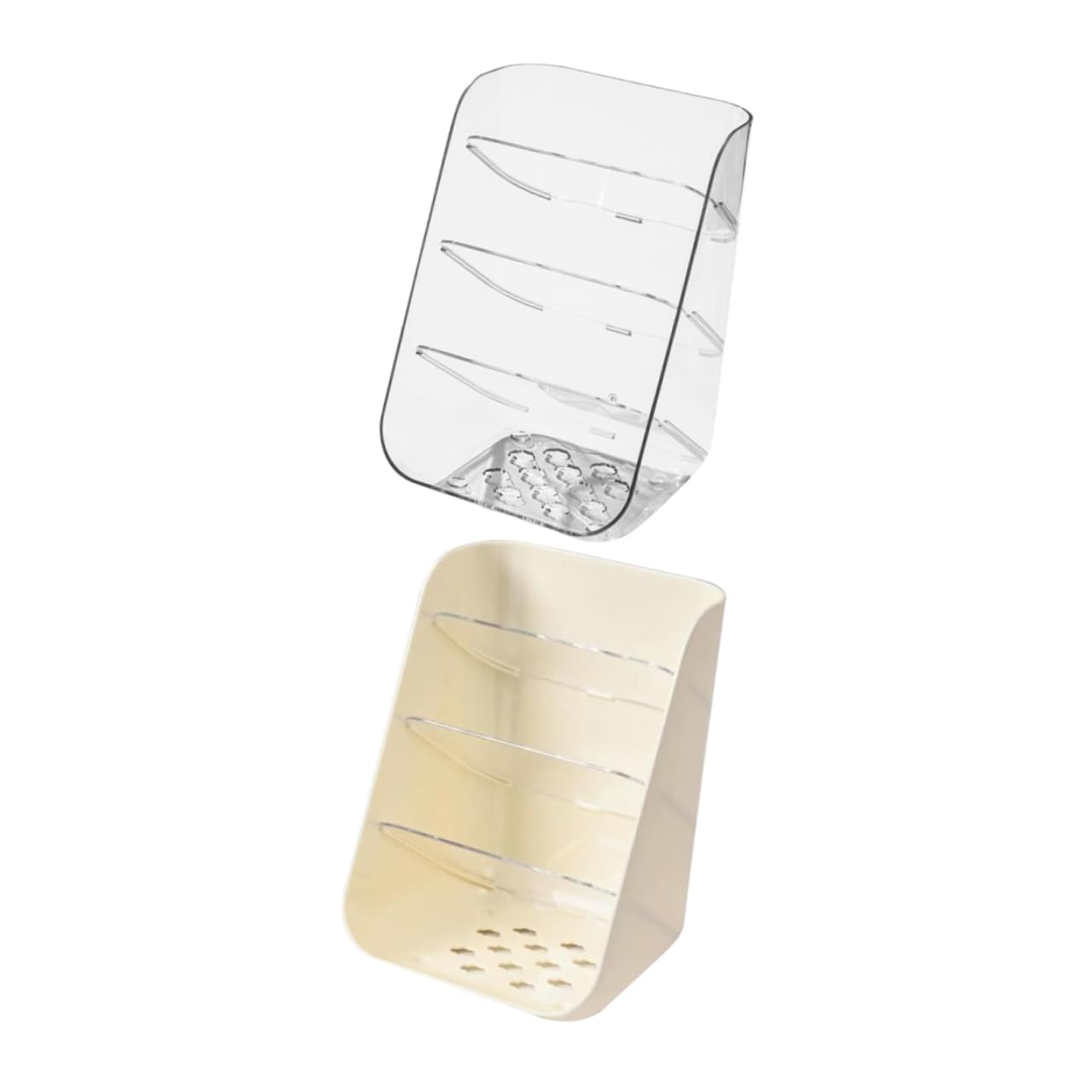 2pezzi Scatola Portaoggetti Trasparente per Scrivania Organizer per Scrivania Contenitore per Portapenne Organizer per Cancelleria in Plastica con Base Stabile