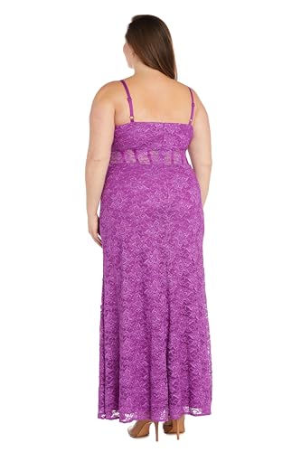 Image of Long Lace Corset Gown W /Illusion Scallop Bodice, Spaghetti Straps & High Slit