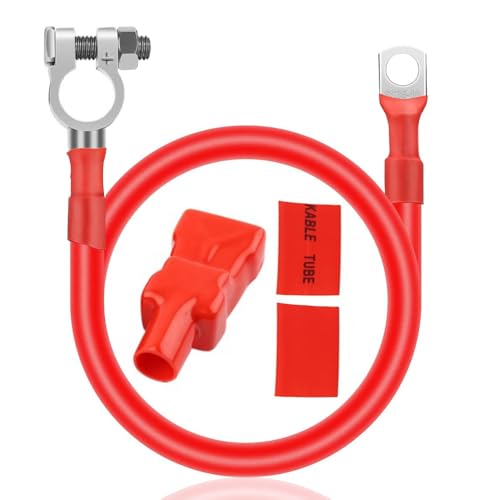 Image of 2 AWG Positive Battery Cable Wire, 22 Inches Battery Inverter Cable with Terminals Connectorsr, 2 hot melt adhesives,Pure Copper Wire Perfect Fits 99% of Cars/SUV/Truck/RV ＆ Boat Small Yacht Solar