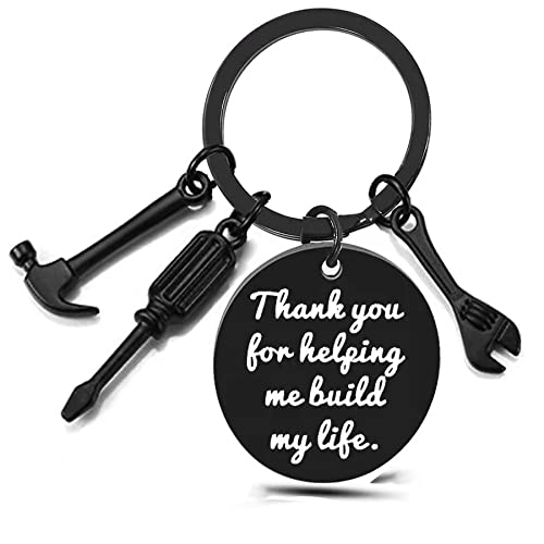 Personalized Father Day Gifts from Daughter Wife,Cool Bonus Dad Birthday Gifts for Dad/Stepdad,Custom Keychain for Men,Funny Keychain with Hammer,Wrench and Screwdriver