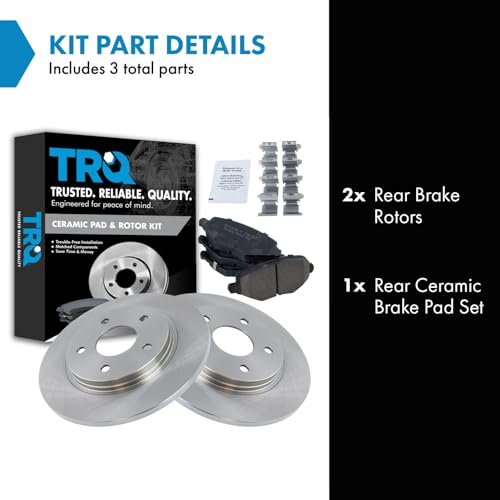Image of TRQ Rear Ceramic Brake Pad and Rotor Set
