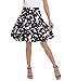HDE Skirts for Women - Midi Skirt Skater Skirt Knee Length High Waist Fun Prints Unicorns and Rainbows - L