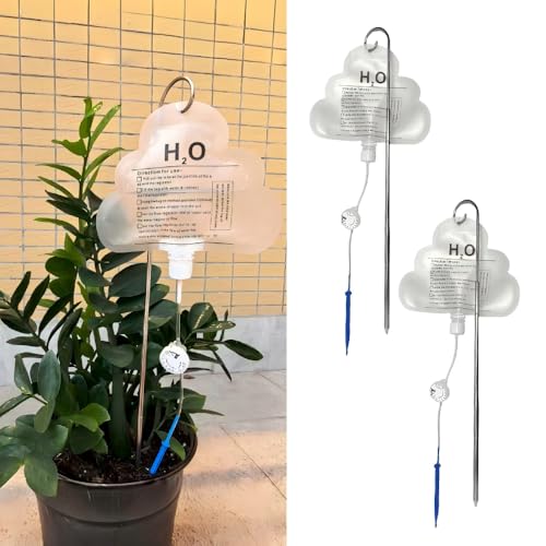 VMRUXAW 2 PCS Plant Self Watering Devices Irrigation Dripperswith Flow ControlIndoor Self Automatic Plant Watering System with 500mL Water Bag for Indoor Outdoor Plant Waterer