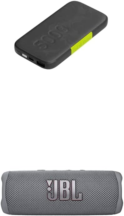 JBL Flip 6 - Portable Bluetooth Speaker, Powerful Sound and deep bass, IPX7 Waterproof, 12 Hours of Playtime and InfinityLab InstantGo 5000mAh Wireless Power Bank (Grey/Black)
