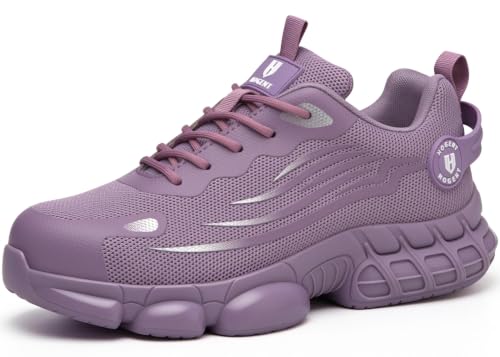 Image of Hogent Steel Toe Shoes for Men Women, Ultra Lightweight Premium Comfortable Work Sneakers, Puncture Proof Air Cushioned All‑Day Wear Safety Toe Shoes for Industrial Construction Warehouse Factory Work