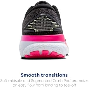 Brooks Ghost 16 Sneakers voor dames, 45,5 EU, Black Grey White, 45.5 EU