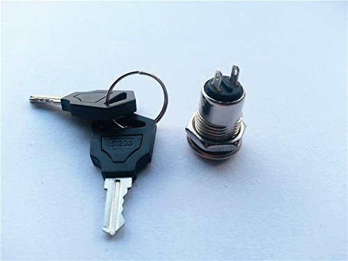 100PCS Key Switch 12MM ON/OFF Lock Switch KS-01 Two Keys Key Set
