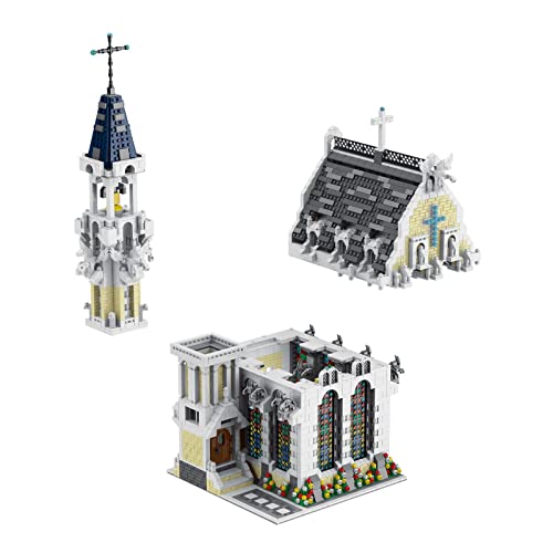 Bausteine Haus Bausatz Gotische Kirche Architektur Modell, 4752 Teile Europäische Straßenansicht Modulares Haus Bausatz… – Bild 3