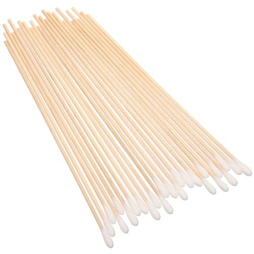 healvian 無塵ラウンドチップ綿棒 単頭 木製スティック 袋 工業用クリーン綿棒 耐久吸着 清掃用ワンムスワブ 精密クリーニング対応