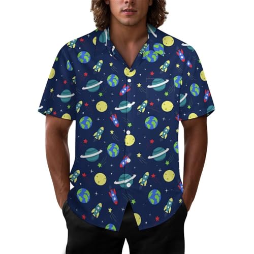 Mens Hawaiian Shirt Casual Button Down Short Sleeve Tropical Beach Holiday Aloha Party Shirt for Men Funny