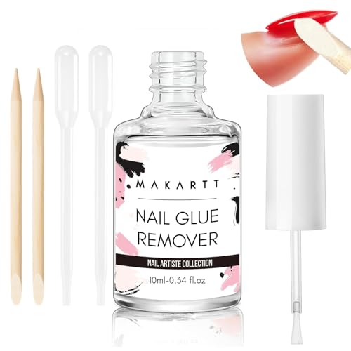 Makartt Press On Nail Glue Remover 10ML Fast and Easy Removal Debonder with 2 Dropper Applicators, 2...