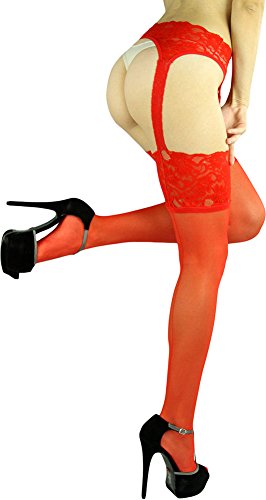 Image of ToBeInStyle Women's Attached Garter Belt Suspender Nylon Stocking Pantyhose