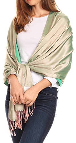 Sakkas Carine Reversible Soft Solid Slight Shimmer Pashmina/Shawl/Wrap/Stole3