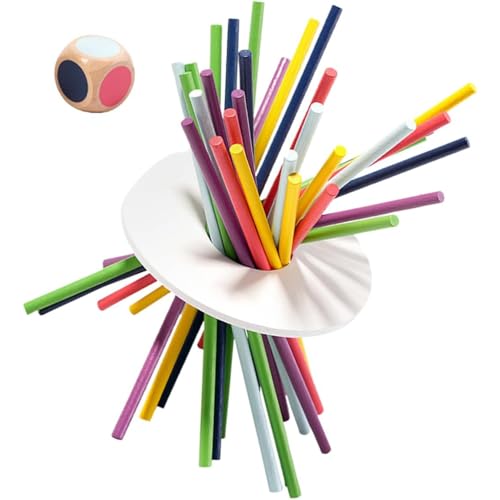 REGAPOG Jeu de Mikado - Bâtonnets Colorés pour de Réflexion et d'Adresse - Mikado Jeu Stick : Le de bâton Idéal pour Toute la Famille