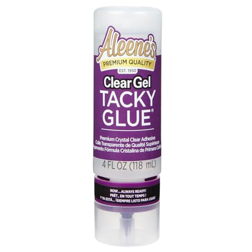 Aleenes Clear Gel Tacky Glue for Crafts in Always Ready Bottle Nontoxic Applies and Dries Clear 4 fl oz