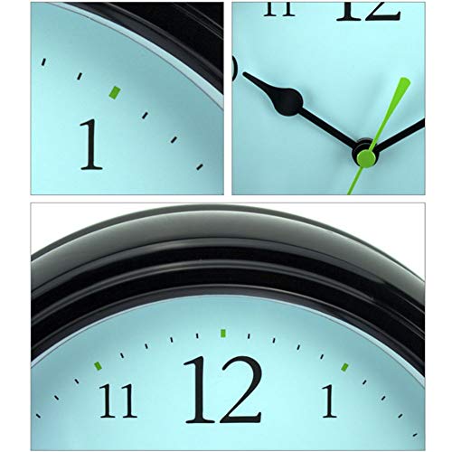 Fehun Wall Clocks,Battery Operated Personalized American Modern Bedroom Living Room Office Quartz Clocks 10 Inch Black Round Metal Frame #TOP3