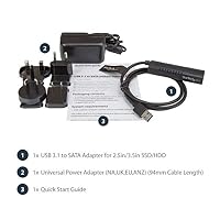 StarTech.com USB 3.1 (10Gbit/s) Adapter Kabel für 2,5" und 3,5" SATA SSD/HDD Laufwerke - Unterstützt SATA III – Ansicht 7