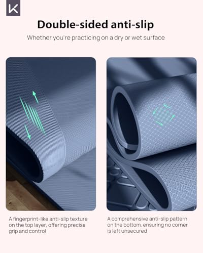 Image of KEEP Extra Wide Yoga Mat, 7mm Thick 72 inch x 32 inch Exercise Mat | 7mm thick Extra wide yoga mat with carry strap for home workout, yoga, exercise and Pilates