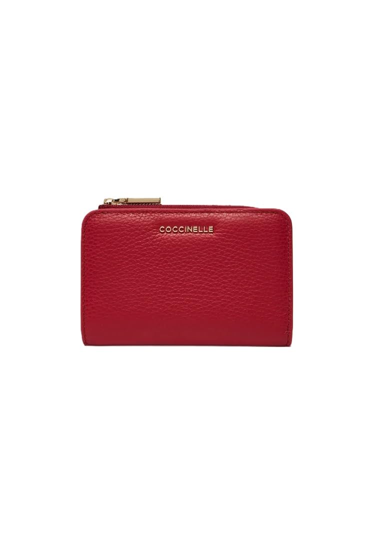 Coccinelle Leder Geldbörse Metallic Soft Wallet Ruby dunkelrot