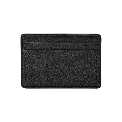 Image of Fossil Men's Steven Leather Slim Minimalist Card Case Wallet, Slate Black, (Model: ML4395019)