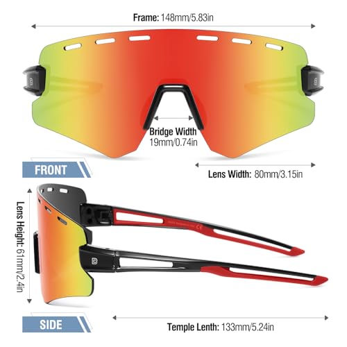 DUCO Polarized Sports Sunglasses for Men Women Driving Cycling Mountain Bike Fishing Running Golf Sun Glasses DC00493