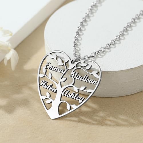 Pendentif Arbre de Vie gravé en acier inoxydable durable avec chaîne réglable - 6