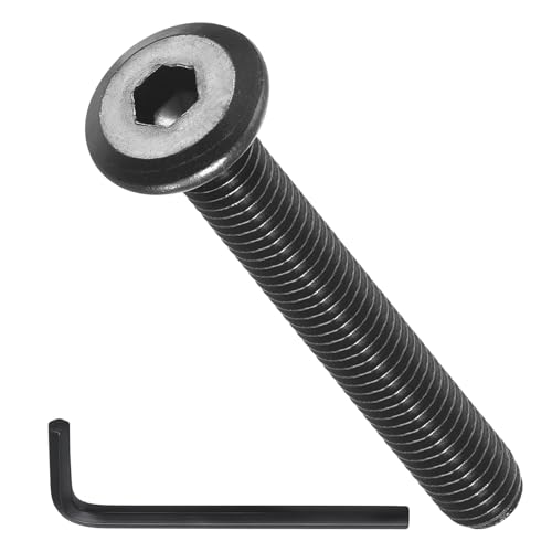 Image of METALLIXITY Flat Head Hex Socket Cap Screws Bolts(M6-1x45) 20Pcs, with Wrench Steel Hex Socket Furniture Bolts Screws - for Furniture Woodworking Project, Black Tone