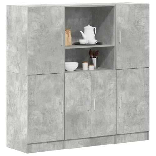 Genérico Set de Muebles de Cocina 3 pzas Madera ingeniería Gris hormigón, Estantes y estanterías Gris,3324154