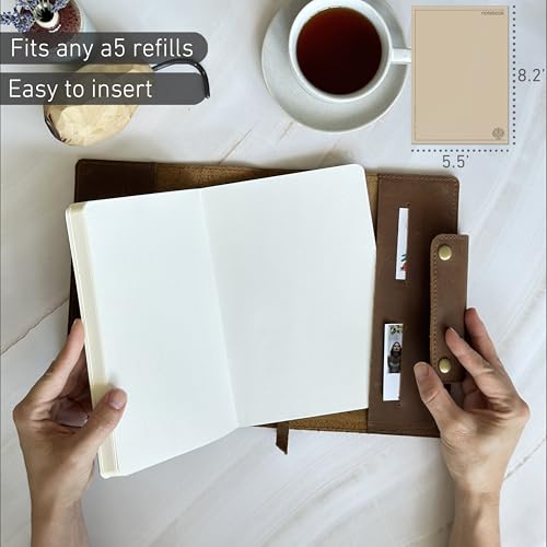 Albero-Leather-Bound-Journal-A5-Notebook-Cover-360-Page-Journal-with-Pen-Lined-Notebook-Daily-Journal-Men-Leather-Journals-for-Women-Refillable-Notebook-Professional-Executive-Writing-Notebook