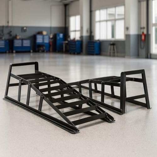 Wiltec 2X Auffahrrampe bis 2 t je Paar, 915x350x275 mm, Auffahrschiene für Fahrzeuge, Verladerampen aus Stahl