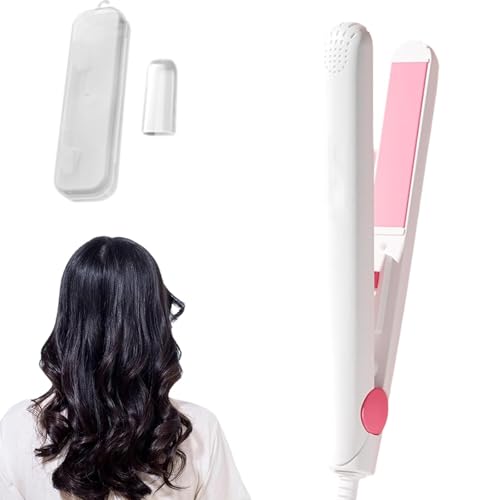 Regulatem Mini rizador de pelo de cerámica, acogedor rizador para el hogar, 100% suave para el cabello y suaviza el encrespamiento, mini rizador de doble propósito para cabello corto (A)
